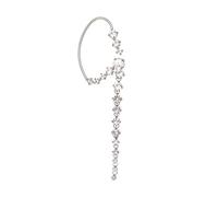 MUCKLILY Boucle D'oreille Clip Os de L'oreille en Cuivre Argenté avec Cristaux Distinctifs, Tenue Longue Durée, pour Printemps, Été, Automne et Hiver