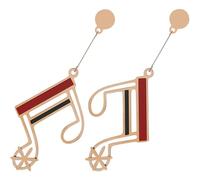 MUCKLILY Boucles D’oreilles Pendantes Notes de Musique Rouges et Noires, Lot 1 Paire, Design Géométrique Classique, Légères et Créatives pour Femmes, Bijou Musical Esthétique pour Fêtes
