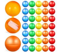 MUCKLILY Boules de Tombola en Plastique Creuses 4 Cm, Lot de 50 Pièces Multicolores Faciles à Ouvrir pour Tirage Sort et Animations de Fête