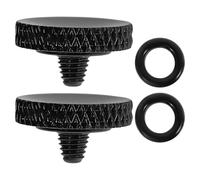 MUCKLILY Bouton D’Obturation Appareil Photo en Alliage D’Aluminium 2 Pièces pour Remplacement Professionnel, Bouton Déclencheur Concave Noir Revêtement en Caoutchouc, Compatible Polyvalent