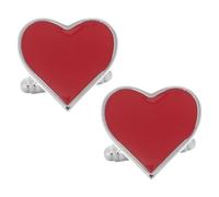 MUCKLILY Boutons de Manchette Homme en Laiton Rouge Forme Cœur pour Occasions Spéciales et Mariage, Design Élégant Compact et Portable, Présent Saint-valentin