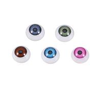 MUCKLILY Boutons Yeux Demi-Cercles en Plastique, 50 Pcs Assortis, Boutons Œil d'animal à Coudre pour Poupées et Peluches, Accessoires Couture Loisirs Créatifs, Couleur Couleur Aléatoire