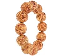 MUCKLILY Bracelet de Chapelet en Bois de Santal Orange Unisexe Design Confortable et Style Simple Voyages Fêtes