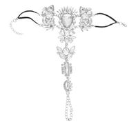 MUCKLILY Bracelet de Cheville Femme Chaîne Ajustable Plage Bijoux Strass Lune Délicat