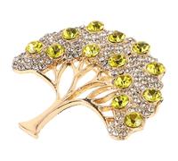 MUCKLILY Broche Arbre Fortune, Broche de Mode, Alliage de Zinc Doré, Design Ajouré Décoratif, pour Vêtements et Mariage, Femme