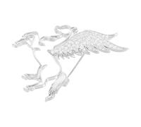 MUCKLILY Broche Cheval en Cristaux Argenté Unisexe Accessoire Mode pour Costume et Robe Bijou Astrologique Femme et Homme Décoration Nouvel An Chinois 2026 Pin'S Revers Élégant