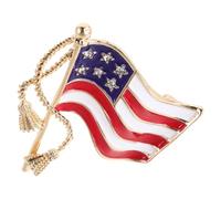 MUCKLILY Broche Drapeau Américain Orné de Cristaux pour Femme - Épinglette Patriotique 4 Juillet, Accessoire Commémoratif pour Paquet et Vestes, Pin’s Drapeau National pour Vétérans - Bijou