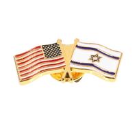 MUCKLILY Broche Drapeau Israël et Usa Épingle pour Vêtements Sacs et Chapeaux Accessoire et Portable de Fierté Nationale