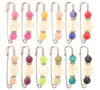 MUCKLILY Broche Épingle de Sûreté pour Pantalon et Cardigan, Lot de 12 Pièces Multicolores, Alliage Solide, Clips de Réglage Taille pour Femmes, Décorations Mode pour Couleur Aléatoire