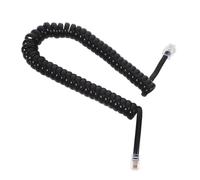 MUCKLILY Câble Téléphonique Spiralé Noir 2 M Connecteurs Rj9 Cordon Extensible pour Combiné Fixe Accessoire Compatible Téléphones Bureau et Domicile Câble Flexible Anti-Nœuds