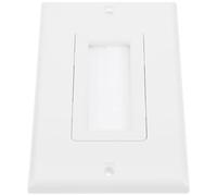 MUCKLILY Cache-Câble Mural à Brosse Blanc Plaque Murale Traversante Compacte en ABS Passe-Câble pour Gestion des Câbles TV Coaxiaux et Ethernet Solution pour Organisation des Câbles