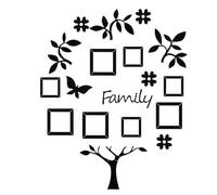 MUCKLILY Cadre Photo Autocollant Arbre 3D Noir Sticker Mural Décoratif Petit Format pour Salon Décoration Murale Créative et Moderne