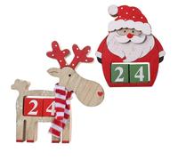 MUCKLILY Calendrier en Bois Calendrier de Bureau de Noël Décoration en Bois Style Créatif Atmosphère Festive pour Décorations de Fenêtre et Fêtes du Nouvel An