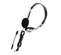 MUCKLILY Casque Audio Filaire Rétro Argenté pour Ordinateurs et Tablettes, Compatible Multi-Plateforme Contrôles Pratiques, pour Bibliothèque et Usage Scolaire