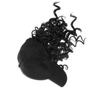 MUCKLILY Casquette de Baseball avec Postiche Bouclée 1b, Postiche Synthétique à Boucles Africaines Naturelles, Bonnet Réglable Respirant, Accessoire Coiffure Femme pour Usage Quotidien