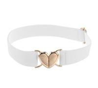 MUCKLILY Ceinture Élastique Femme Blanche sans Boucle Ajustable Ceinture D'amour Stretch Grosse Taille Polyvalente pour Robe Jean Jupe