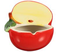 MUCKLILY Cendrier Décoratif en Céramique Artisanale Forme Pomme, Léger et Lisse, Cendrier de Table Domestique pour Intérieur et Extérieur, Accessoire Pratique et Facile à Nettoyer,