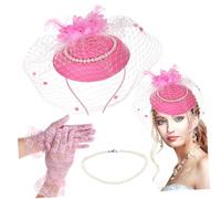 MUCKLILY Chapeau Collier Et Pour Femme Ensemble Accessoires Pour Tea Party Et Soirée Années