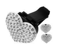 MUCKLILY Clip De Voiture En Forme De Cœur En Cristal Accessoire Pour Grille Daération De Voiture En Polypropylène Blanc