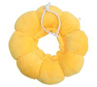 MUCKLILY Colerette de Récupération pour Chat en Coton PP Jaune Forme Tournesol, Ajustable, Protège Léchage et Grattage Après Chirurgie ou Blessure