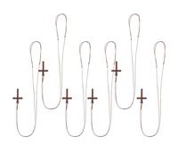 MUCKLILY Collier Croix en Bois Naturel Lot de 6 Pendentifs Crucifix Légers pour Homme et Femme, Accessoires Chrétiens Polyvalents pour Rétroviseur Voiture et Usage Quotidien