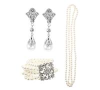 MUCKLILY Collier Et Boucles Oreilles De Bijoux Perles Superposé Bracelet Pour Femmes Assortiment De Bijoux