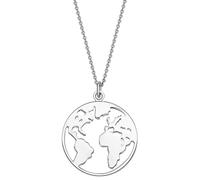 MUCKLILY Collier Pendentif Carte du Monde en Alliage Résistant à L’Usure Bijou de Voyage Créatif pour Femmes Usage Quotidien Présent Original Design Ajouré et Léger