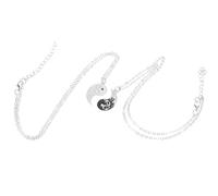 MUCKLILY Collier Pendentif Dragon Yin Yang en Acier Inoxydable Taille Moyenne Design Taïchi Unisexe pour Couples et Meilleures Amies Bijou d'Amour Symbolique pour Mariage et Présent