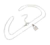 MUCKLILY Collier Pendentif pour Couple en Acier Inoxydable, Pendentif Cadenas D'amour, Collier D'amitié Assorti, Présent Romantique pour Saint-valentin ou Mariage, Bijoux pour Amoureux