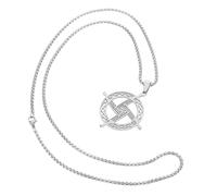 MUCKLILY Collier Sainte Brigitte en Argenté Pendentif Croix Catholique Religieux Bijou de Prière Unisexe Chaîne Délicate pour Homme et Femme Symbole de Foi et Protection Spirituelle