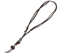 MUCKLILY Collier Viking pour Homme Réglable Dent de Loup en Cuir Marron Chaîne de Cou Tribale Punk Bijoux Masculins pour Fête et Usage Quotidien