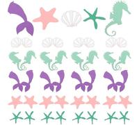 MUCKLILY Confettis en Papier de Sirène 100pcs pour Décoration de Table et Fête Anniversaire, Décorations Nautiques Colorées pour Célébration Océanique Couleur Aléatoire