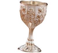 MUCKLILY Coupe à Liqueur en Alliage de Zinc Gravure de Fleur Européenne Petite Coupe à Vin Argentée Décoration pour Dîner Fête et Usage Domestique Gobelet Délicat Multifonctionnel