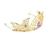 MUCKLILY Couronne Halloween Femme en Alliage Solide Strass Violets Serrage-Tête Toile D’Araignée Gothique Diadème Couronne Vampire Élégante pour Costume Cosplay et Fêtes à Thème