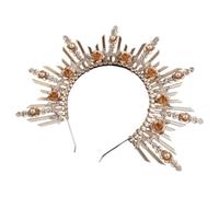 MUCKLILY Couronne Lolita pour Cheveux en Plastique Or, Accessoire Délicat et Charmant pour Filles et Mariées Lors de Concours de Beauté ou Danse