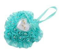 MUCKLILY Coussin Porte-Alliances de Cœur avec Roses Décoratives Boîte à Bagues Double pour Mariage et Fiançailles Organisateur de Bijoux Élégant pour Cérémonie et Présentation