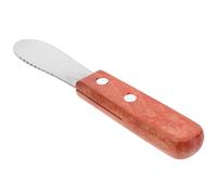 MUCKLILY Couteau à Fromage en Acier Inoxydable à Manche Bois, Denté