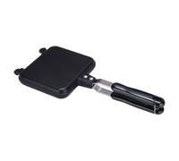MUCKLILY Crêpière Double Face en Alliage D’aluminium Noir pour Desserts et | Design Ergonomique, Maintien Ferme des Aliments, Usage Simple, Belle Apparence, Ustensile Cuisine