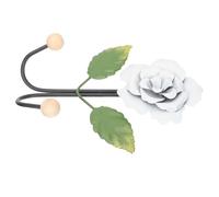 MUCKLILY Crochet Mural Fleur Rose Blanc en Fer pour Clés et Manteaux | Installation Pratique et Usage Sûr, pour Bureau ou Hôtel, Décoration de Rangement Murale