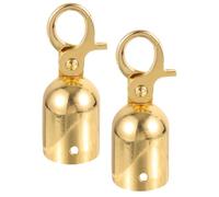 MUCKLILY Crochets D’Extrémité de Corde en Alliage D’Aluminium Doré Butées de Cordon pour Garde-Corps Lot de 2 Pièces Accessoires de Fixation Décoratifs pour Barrières de Sécurité et