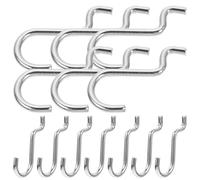 MUCKLILY Crochets Panneaux En Fer Argent, Double Fil, Lot De 20, Pour Panneau Perforé, Résistants À La Rupture, Organisation D'outils En Atelier