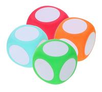 MUCKLILY Cubes Numériques Mathématiques en Mousse Eva 6cm, Lot de 4 Dés Inscriptibles à Sec, Faciles à Saisir, pour Jeux Éducatifs DIY et Formation Professionnelle