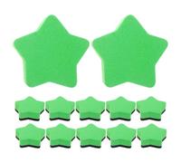 MUCKLILY Effaceurs à Sec Mini en Feutre Eva Vert Étoile 12 Pièces pour Tableau Blanc et Noir Utilisation à Domicile et Bureau Nettoyeur Portable Ergonomique