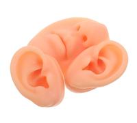 MUCKLILY Ensemble 3 Pièces Modèle Piercing Silicone Souple Couleur Peau Oreilles Droite et Gauche Nez Bouche Simulation Réaliste pour Entraînement Piercing Pratique Professionnelle et