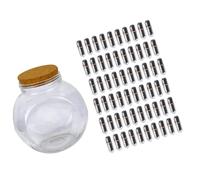 MUCKLILY Ensemble Bouteille à Souhaits en Verre Noir Bouchon en Liège 199 Capsules à Message 199 Feuilles de Papier et Anneaux Kit Créatif pour Messages Personnalisés et Décoration