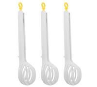 MUCKLILY Ensemble de 3 Pinces à Œufs Multifonctions en Plastique Blanc Manuel Cuisine Batteur à Pâte et Mélangeur à Salade Buffet et Service Traiteur