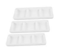 MUCKLILY Ensemble de 4 Plats à Sauce Céramique Blanche 3 Compartiments 15 Cm Compartimenté pour Sauces et Amuse-gueules Maison et Restaurant