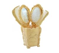 MUCKLILY Ensemble De Peignes De Coiffure Et Massage Du Cuir Chevelu Taille Standard Couleur or Avec Étui Pvc Portable Pour Salon De Beauté Et Usage Domestique