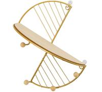 MUCKLILY Étagère Murale et Doré avec Crochets Support de Rangement Décoratif pour Salon et Chambre Rack de Stockage Mural Polyvalent