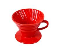 MUCKLILY Filtre à Café Permanent en Céramique Rouge 1-4 Tasses Accessoire Café Goutte à Goutte pour Cafetière Domestique Maison et Bureau